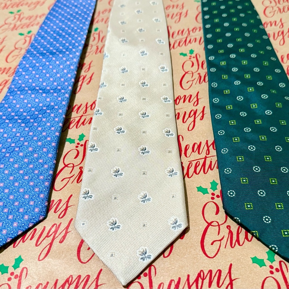 Ermenegildo Zegna Tie Trio - Blue, Cream, Green